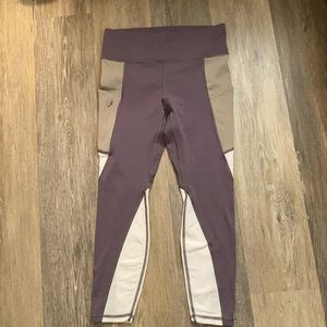 Athleta High Waisted Grey and White Leggings